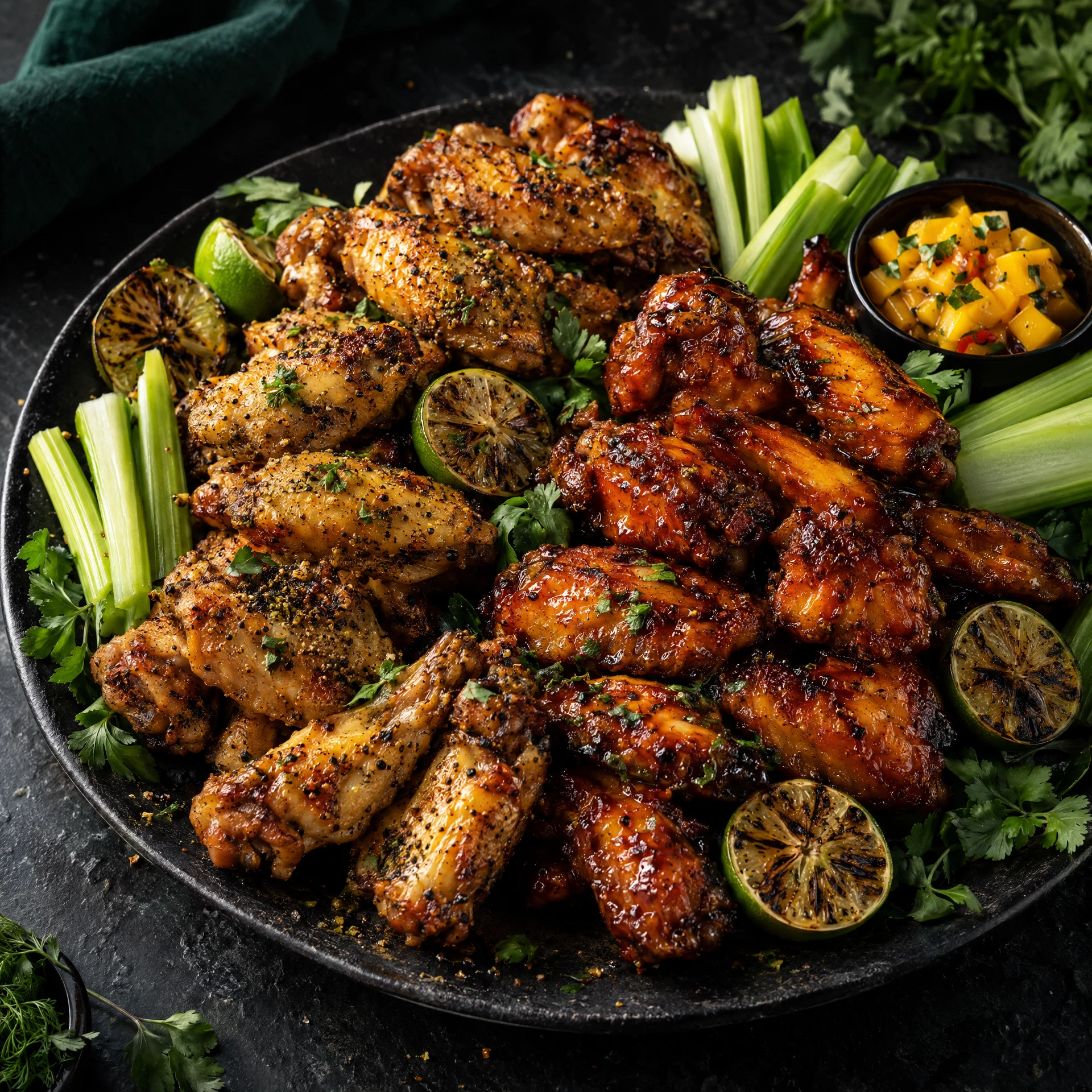 Grilled chicken wings